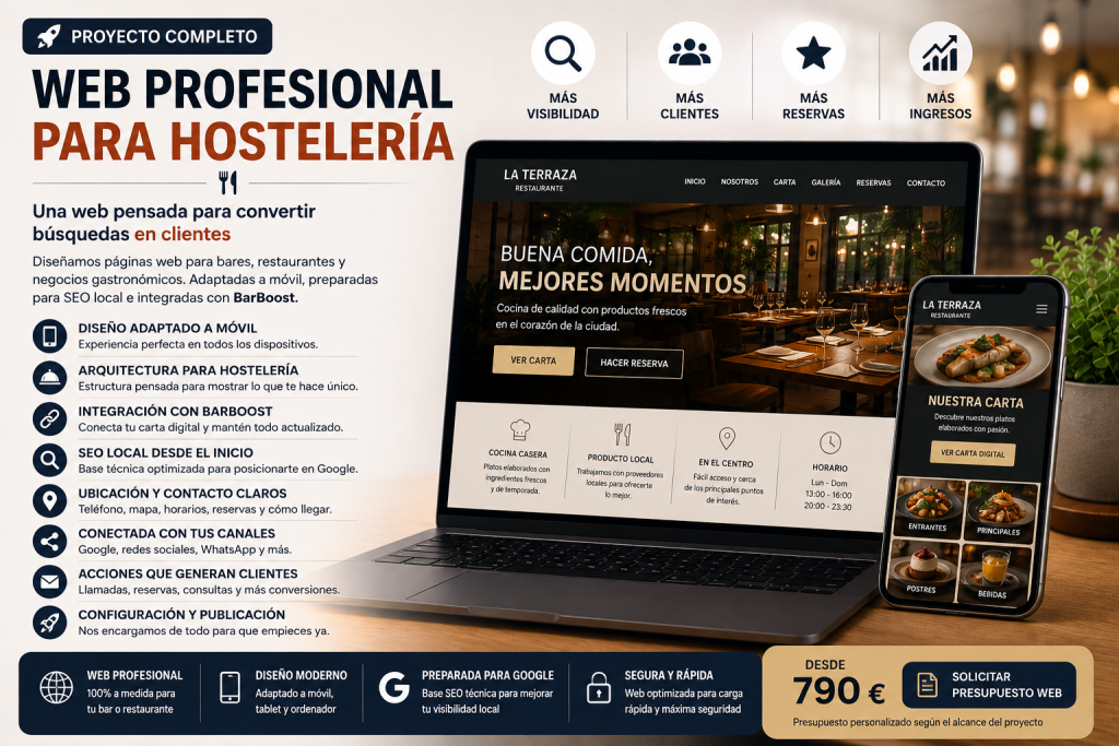 Web profesional para hostelería