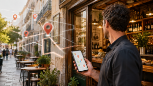 cafe europeo con marca de navegador